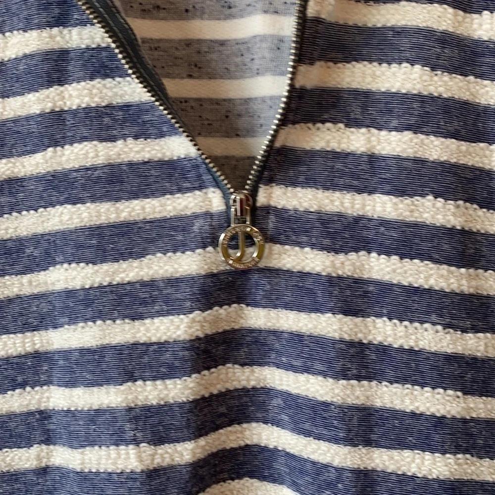Jones New York Quarter Zip Striped Fringe Large - Picture 7 of 9